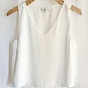 🇨🇦 Aritzia Babaton Murphy White Sleeveless Chiffon Blouse Top